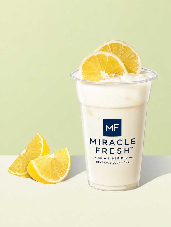 Lemon Coconut Milk served in a Miracle Fresh cup