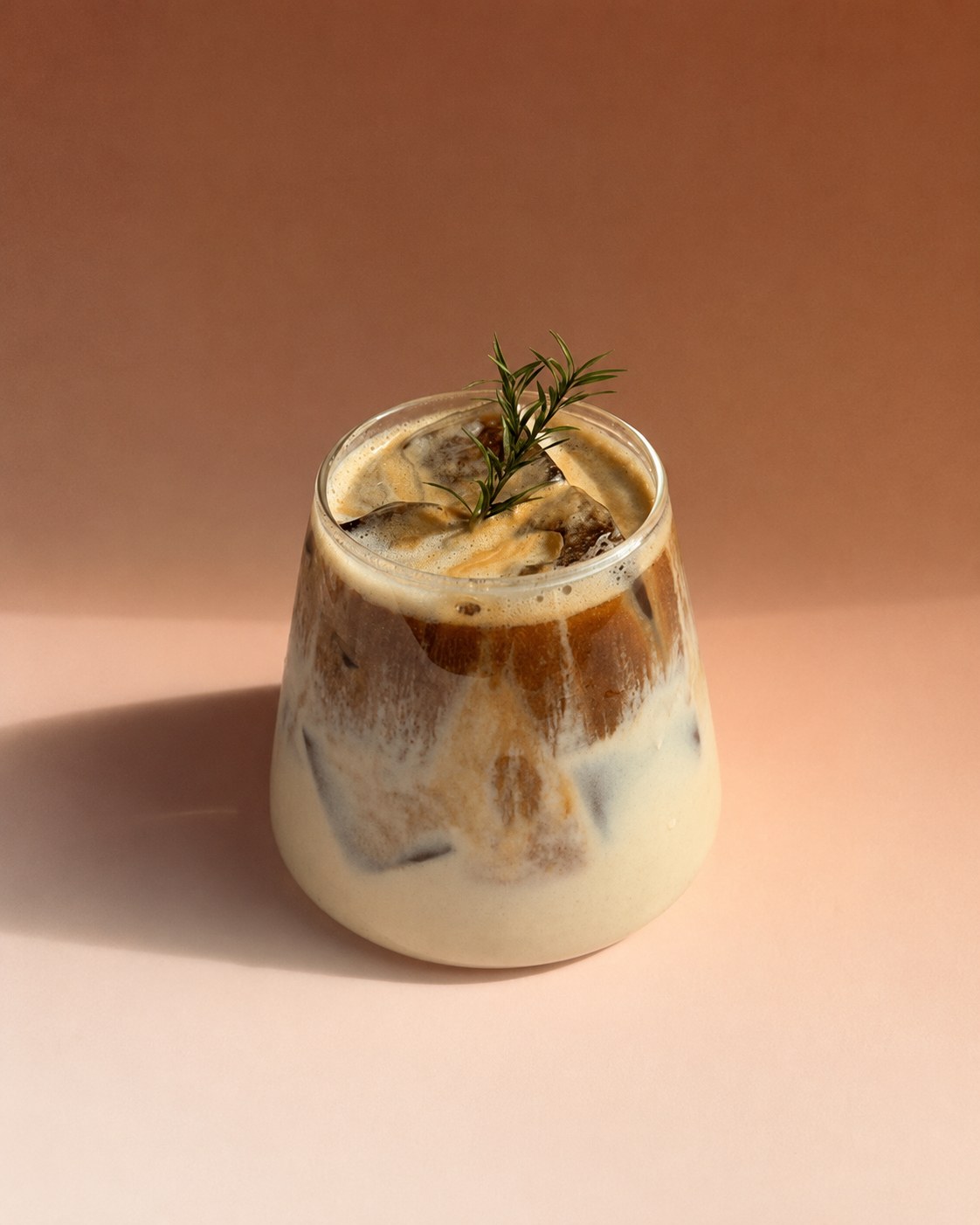 Layered espresso with rye milk and cheese milk