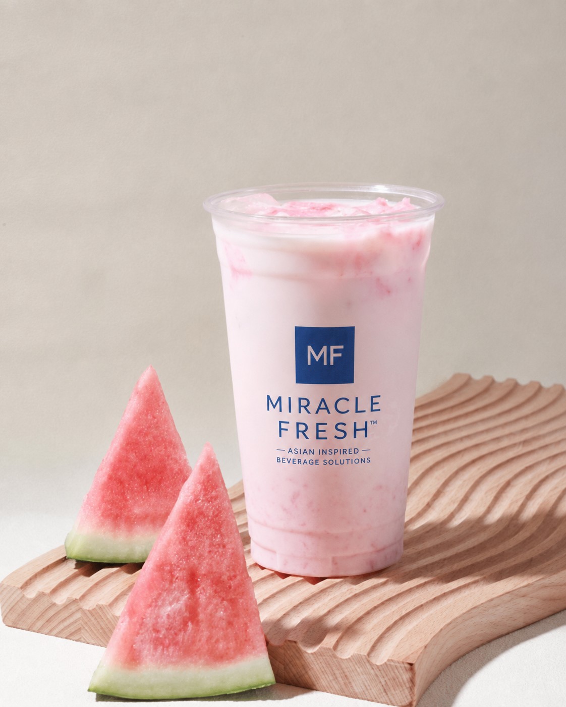 Watermelon coconut drink with bouncy coconut jelly