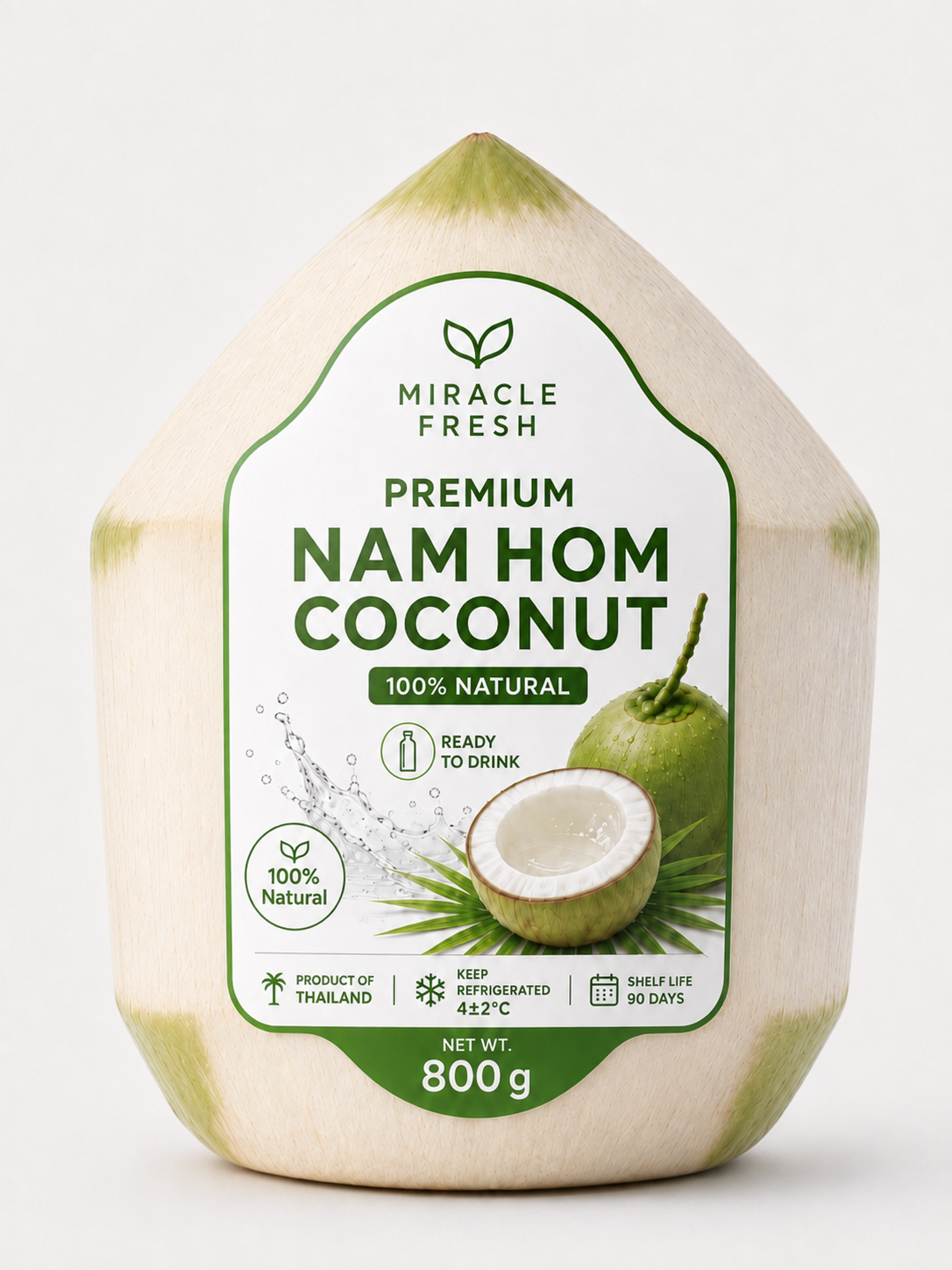 Miracle Fresh Thai Nam Hom young coconut 800 g ready-to-drink
