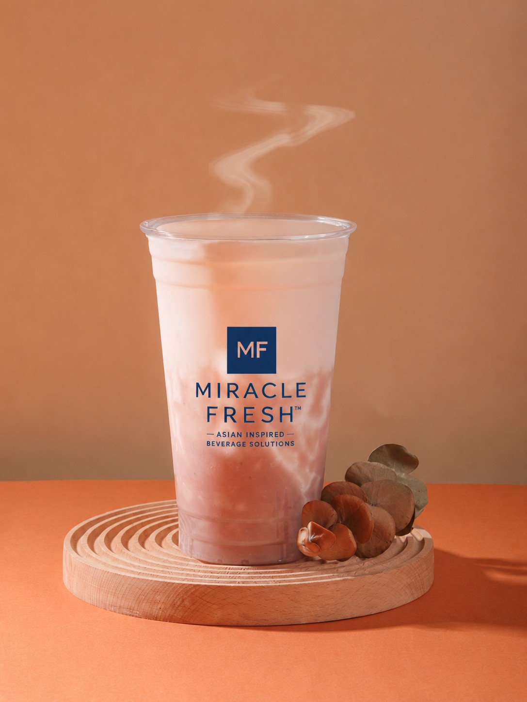Taro and highland barley coconut drink in a clear cup
