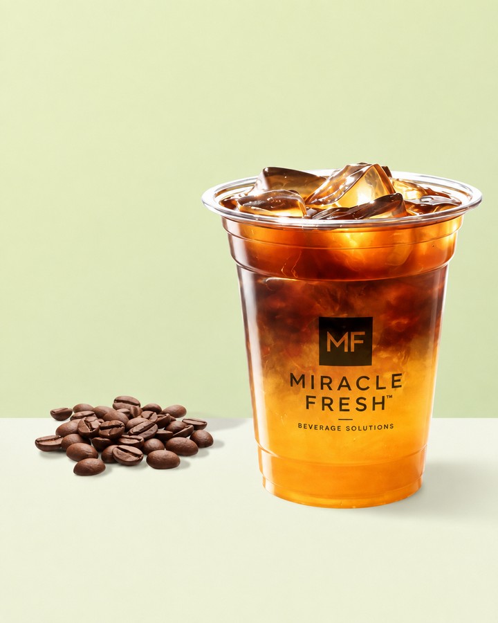 Golden Apricot Americano served in a Miracle Fresh cup