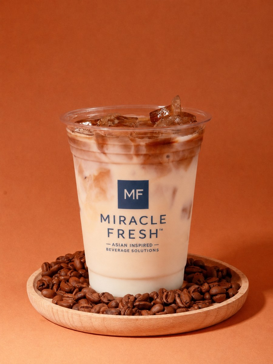 White pomelo and green tea oat milk latte with espresso