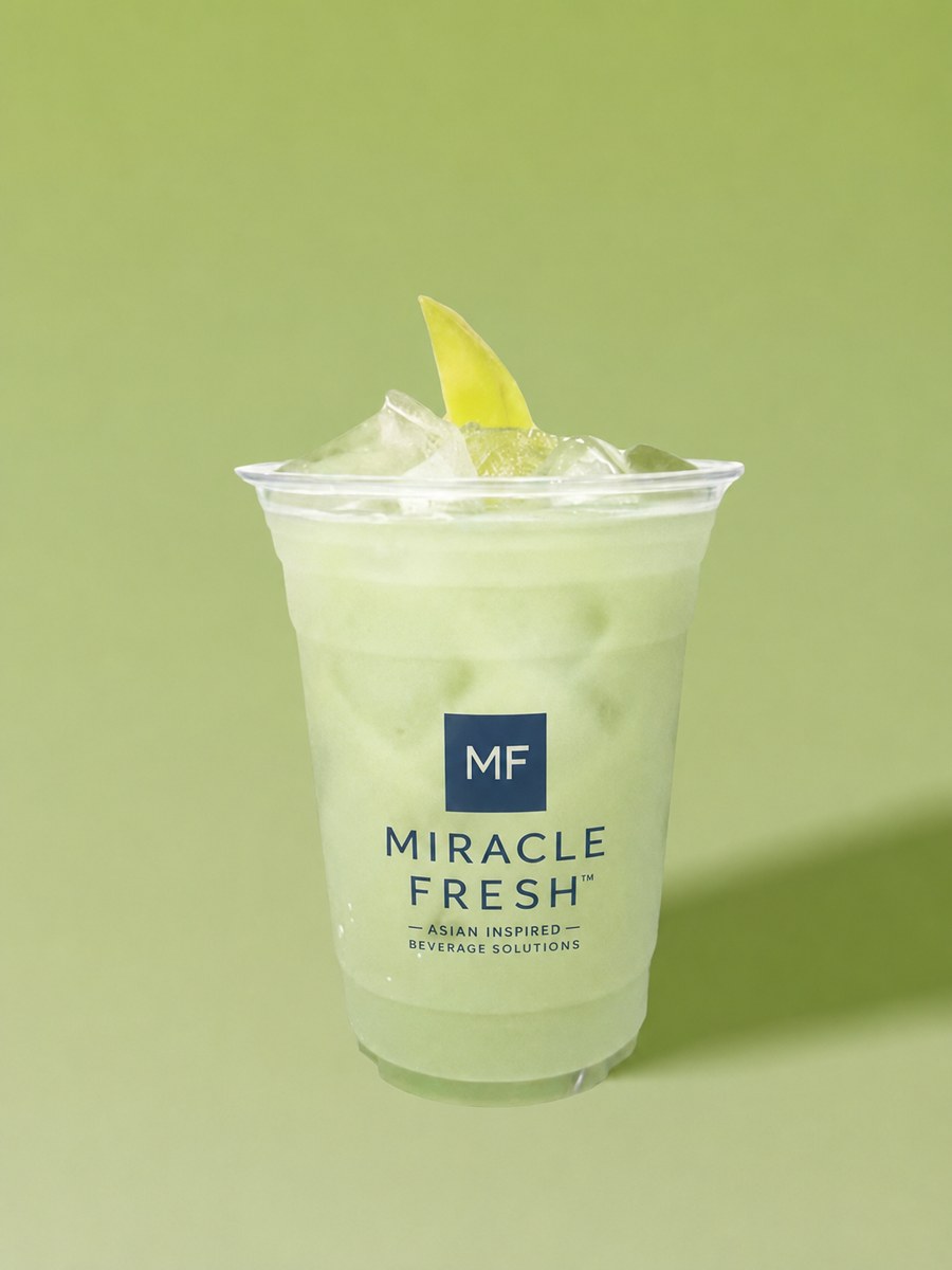 Green mango and starfruit cold-brew coffee with perfume lemon