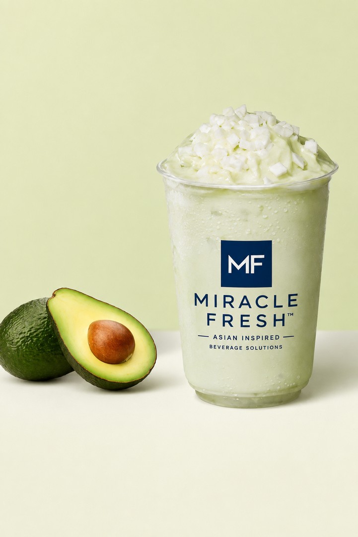 Avocado Coconut Slush served in a Miracle Fresh cup