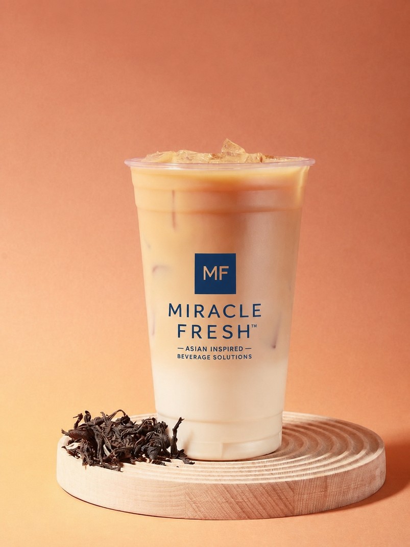Rye milk yellow tea in a Miracle Fresh cup