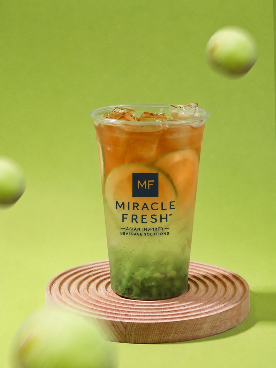 Sparkling green plum and kombucha coconut water refresher