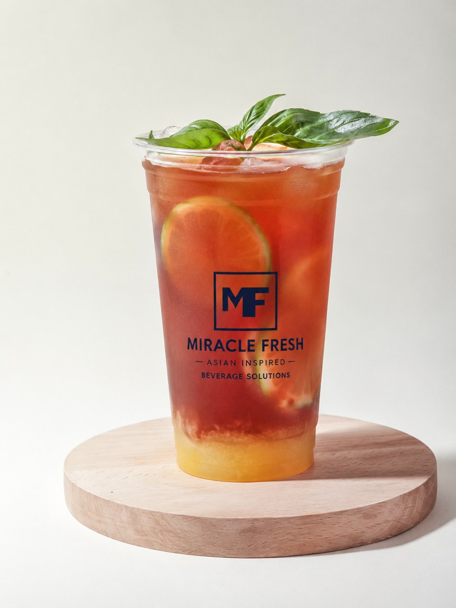 Jackfruit black tea refresher with rose and fresh lemon