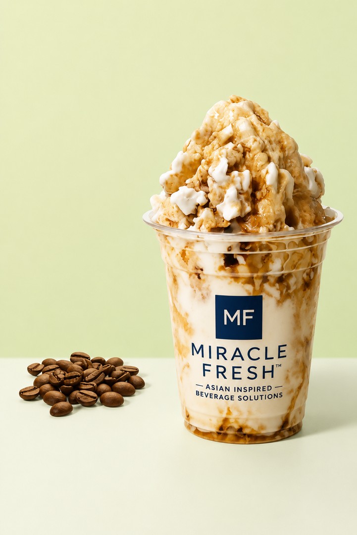 Coconut Latte Shaved Ice served in a Miracle Fresh cup