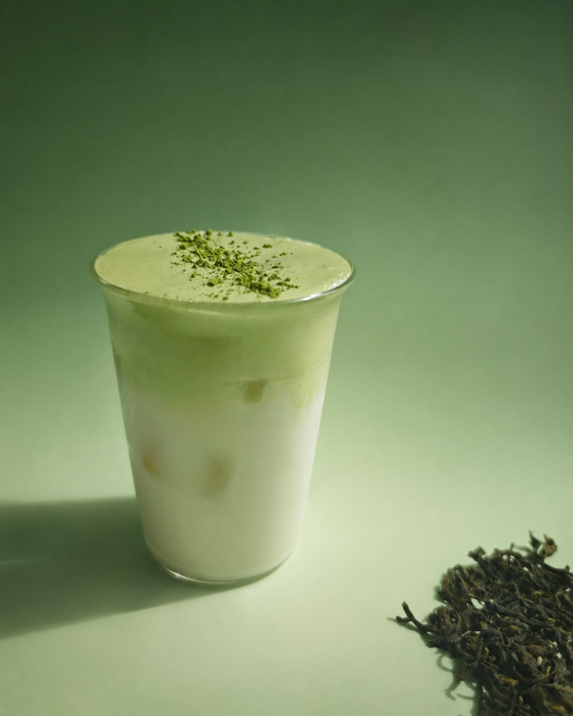 Coconut milk tea with Magnolia Biluochun and matcha foam