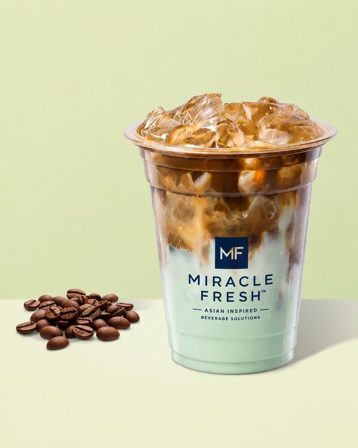 Icy Coconut Latte served in a Miracle Fresh cup