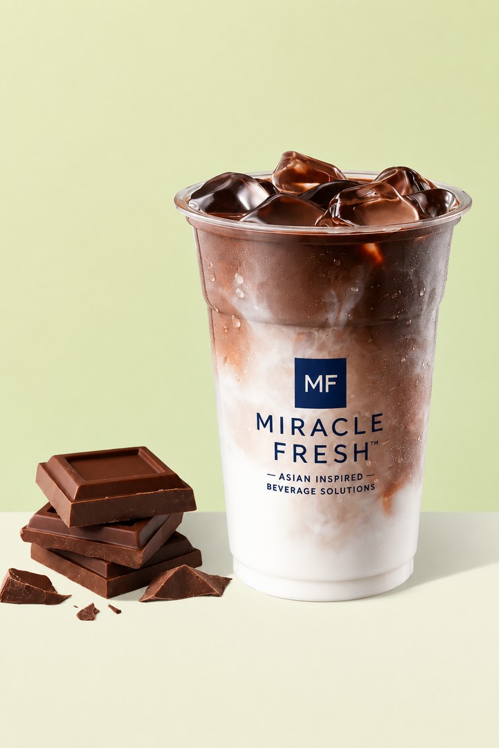 Extra-Rich Cocoa Coconut served in a Miracle Fresh cup