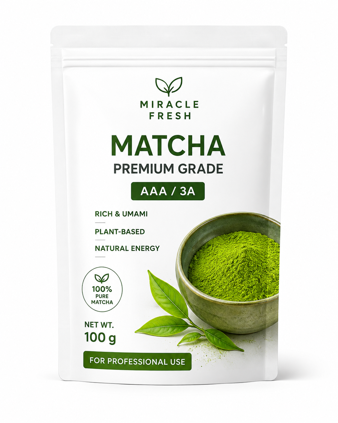Miracle Fresh Matcha Premium Grade AAA pack