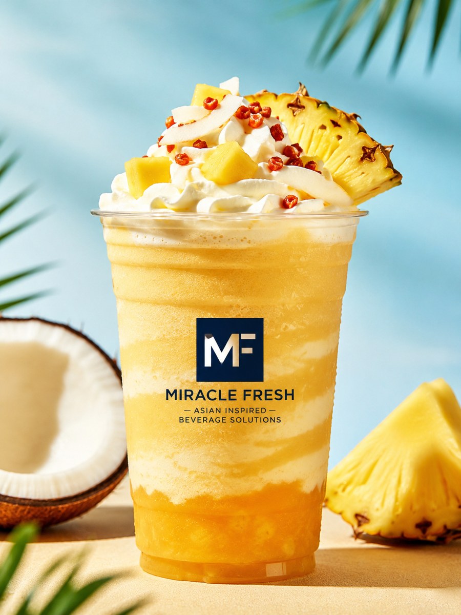 Pineapple pastry slush with Thai black tea and coconut milk