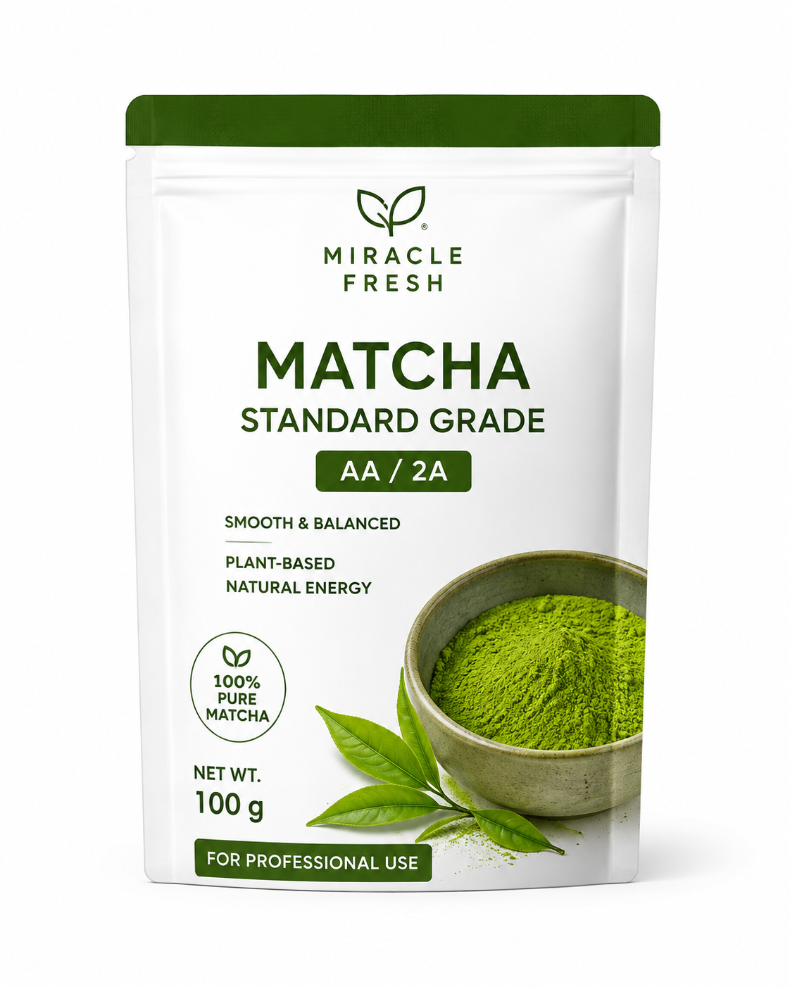 Miracle Fresh Matcha Standard Grade AA pack