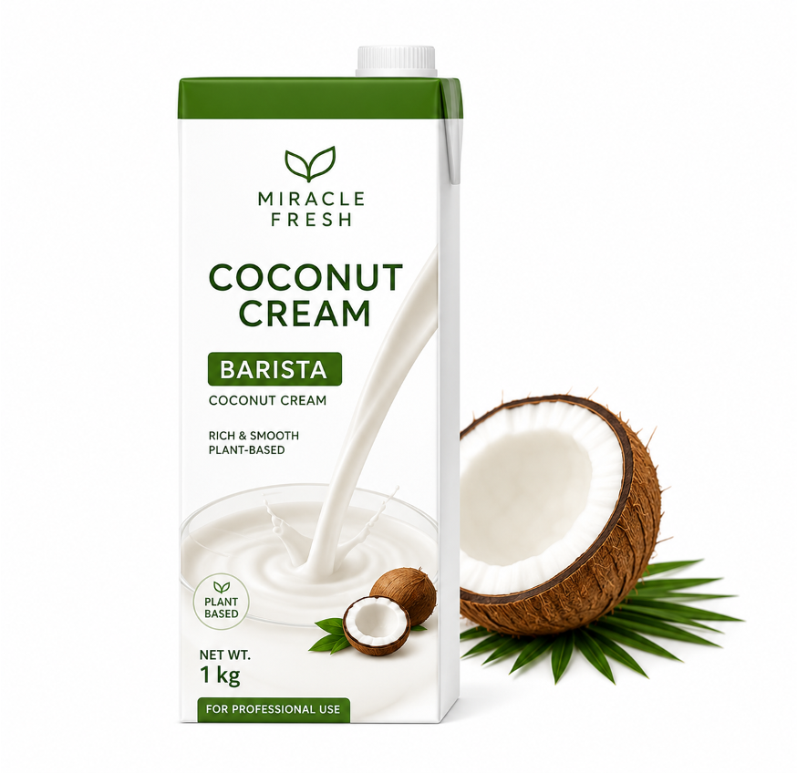 Miracle Fresh Barista Coconut Cream 1 kg carton packaging