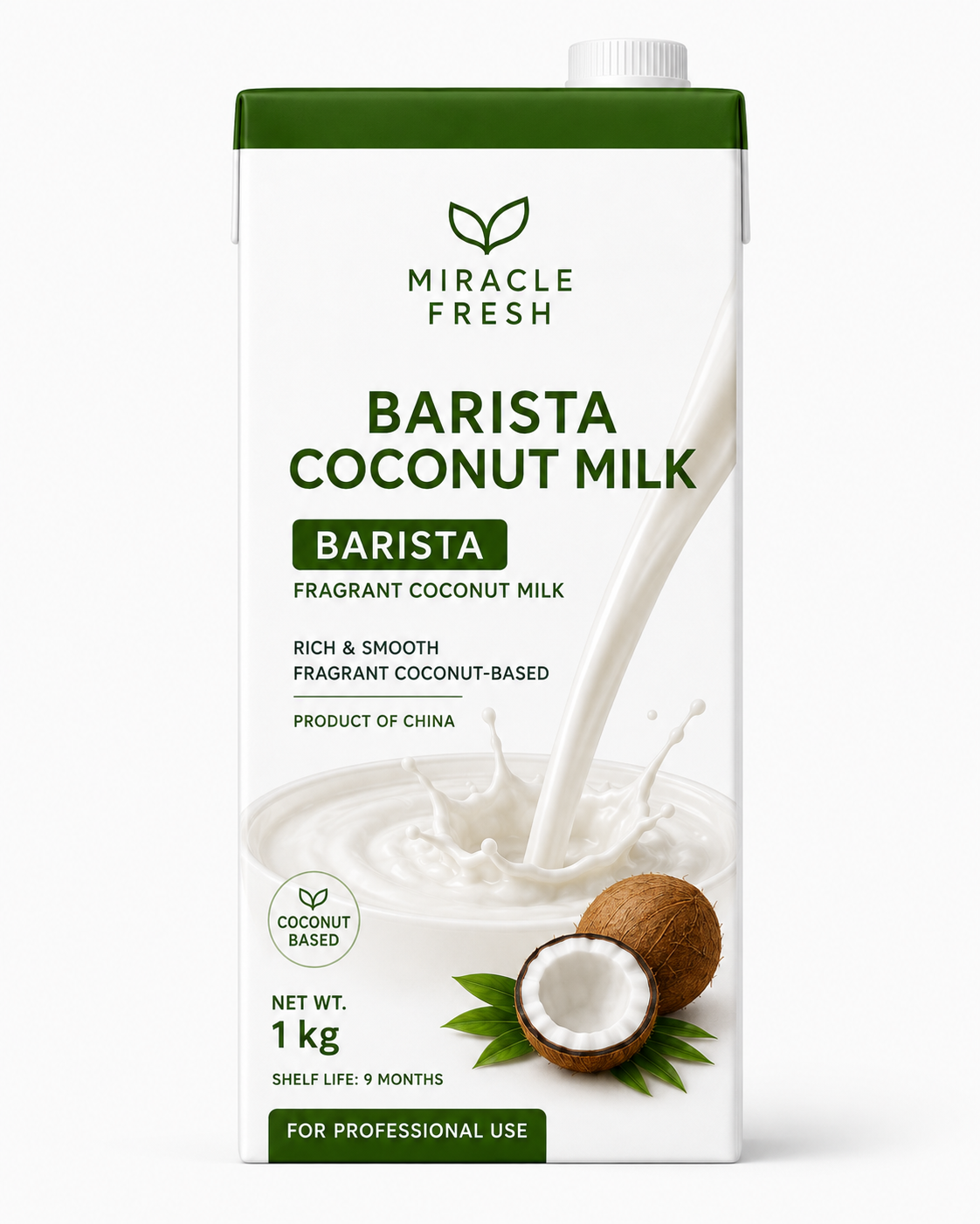 Miracle Fresh Barista Coconut Milk 1 kg carton
