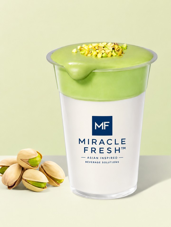 Pistachio Coconut Cream served in a Miracle Fresh cup