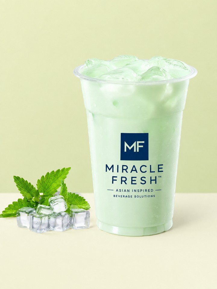 Mint Coconut Milk served in a Miracle Fresh cup